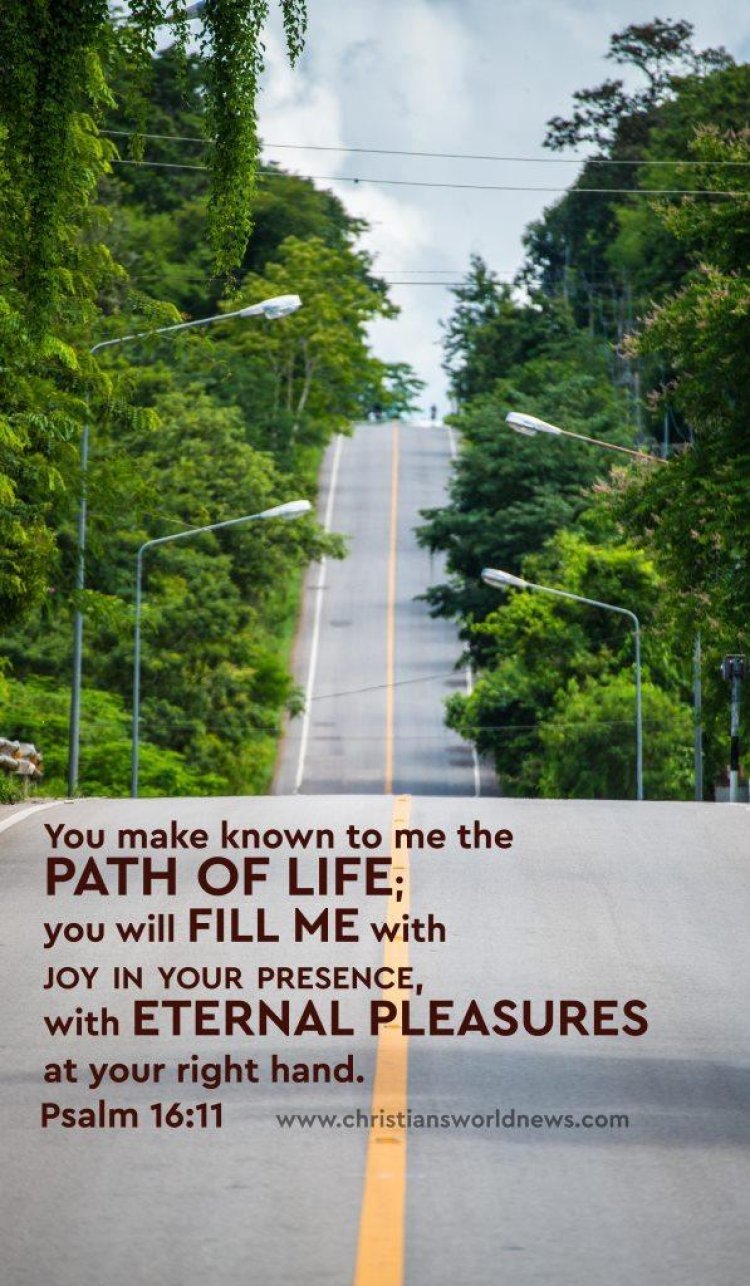 You make known to me the  path of life; you will fill me with  joy in your presence, with eternal pleasures  at your right hand