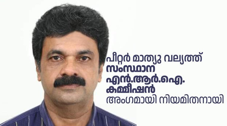 പീറ്റർ മാത്യു വല്യത്ത് സംസ്ഥാന എൻ.ആർ.ഐ. കമ്മീഷൻ അംഗമായി നിയമിതനായി