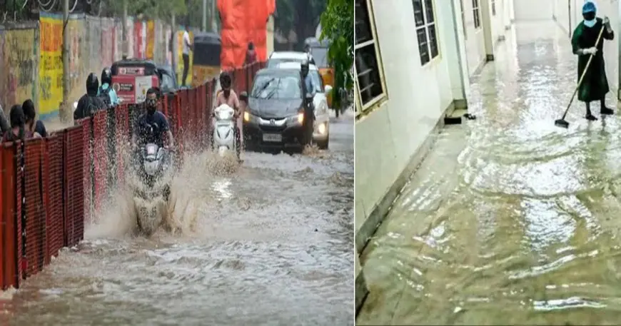 പെരുമഴയിൽ   മെഡിക്കൽ കോളേജ് ഉൾപ്പെടെ ആശുപത്രികളിൽ വെള്ളം കയറി, വെള്ളക്കെട്ട് രൂക്ഷം