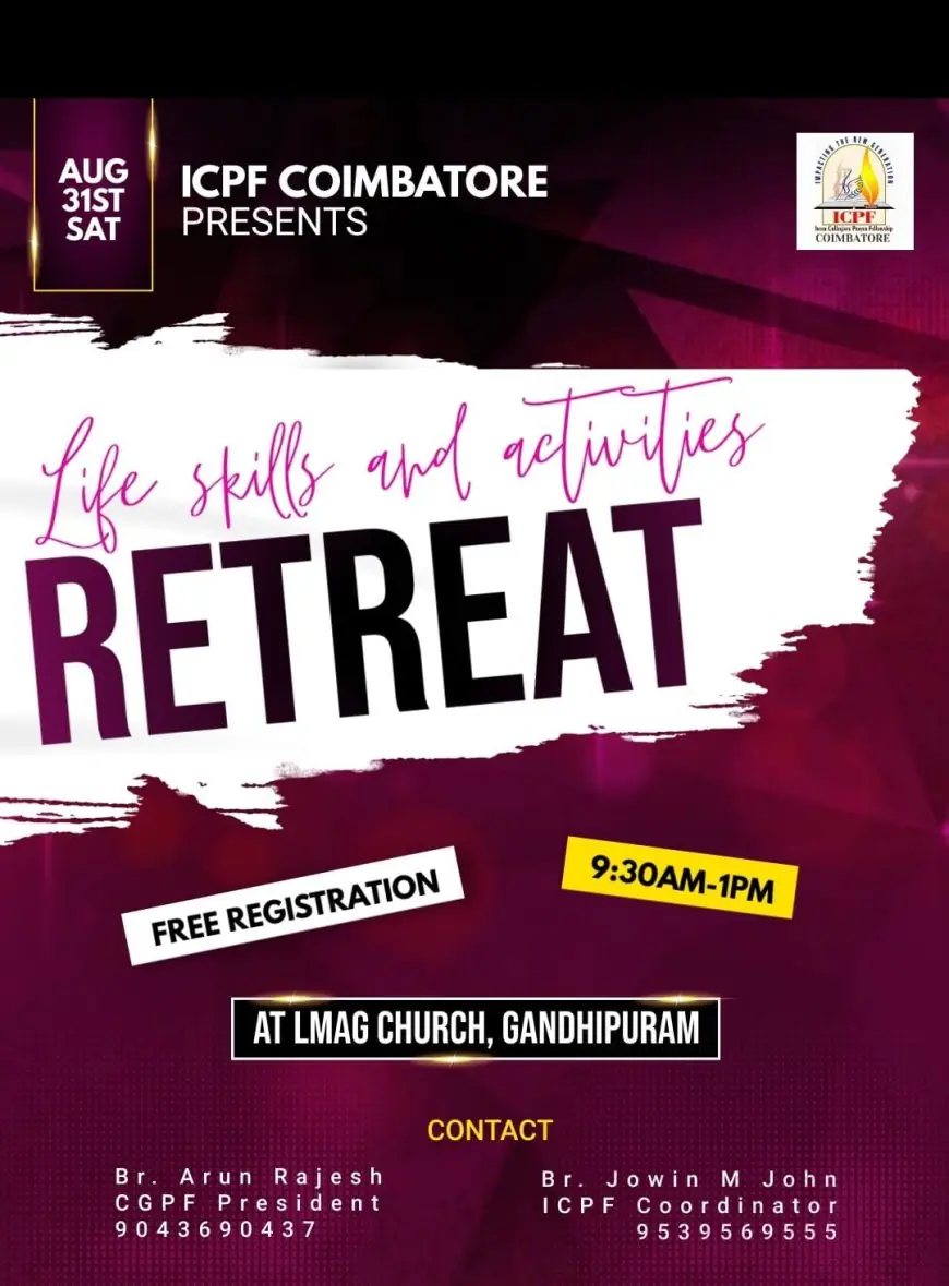 ICPF Coimbatore Area Youth Retreat on 31st August 2024