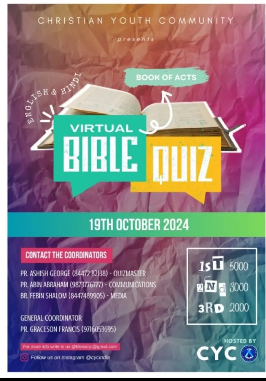 Fifth Virtual Bible Quiz  organised by Christian Youth Community