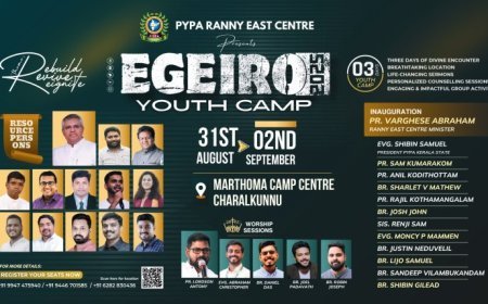 പി.വൈ.പി.എ റാന്നി ഈസ്റ്റ് ക്യാമ്പ് ഓഗ. 31 മുതൽ