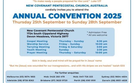 ന്യൂ കവനന്റ് പെന്തെക്കൊസ്തൽ ചർച്ച് (റ്റി.പി.എം) കൺവൻഷൻ  ഓസ്‌ട്രേലിയയിലെ വിക്ടോറിയയിൽ 