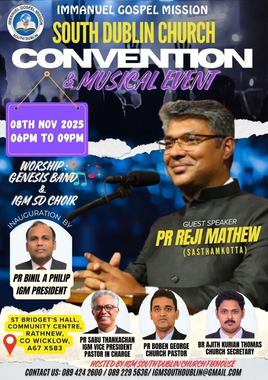 Emmanuel Gospel Mission South Dublin Convention and Musical Event on November 8
