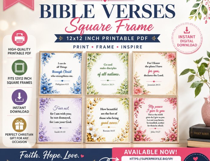Bible Verse Square Frame Collection (12×12 inch Printable PDF) is finally here!