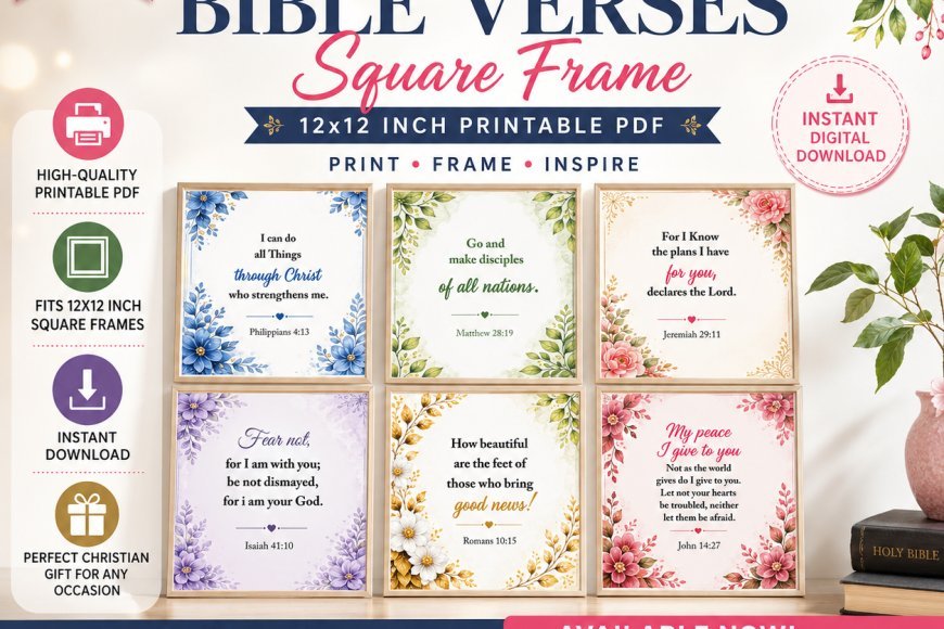 Bible Verse Square Frame Collection (12×12 inch Printable PDF) is finally here!
