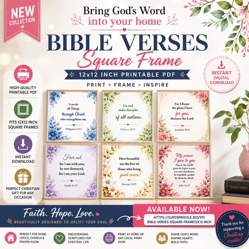 Bible Verse Square Frame Collection (12×12 inch Printable PDF) is finally here!